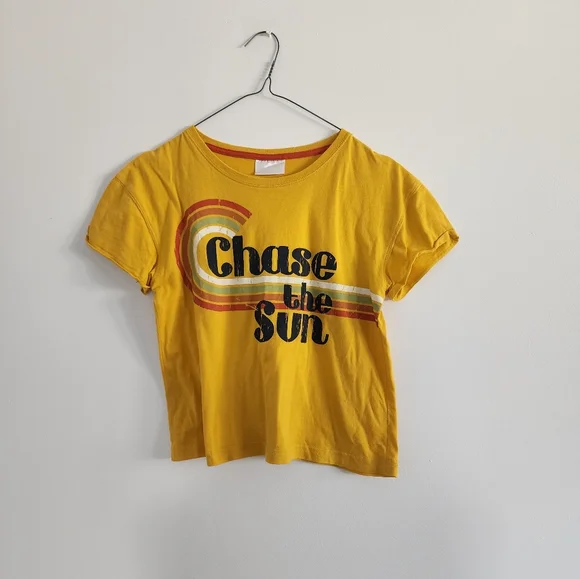 Vintage Print Mustard Yellow Top - Picture 2 of 3